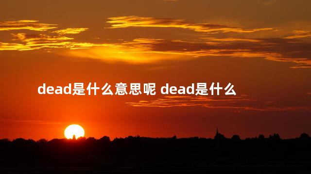 dead是什么意思呢 dead是什么意思翻译